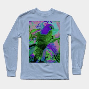 EXOTIC BRIGHT PARROT TROPICAL PALM DECO POSTER ART PRINT Long Sleeve T-Shirt